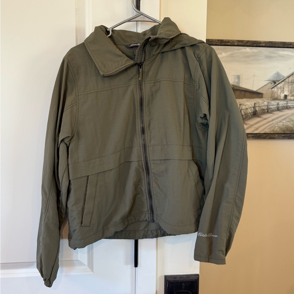 Eddie Bauer Olive Windbreaker Jacket